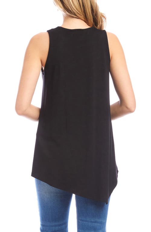Karen Kane Drape Layered Asymmetric Tank In Black