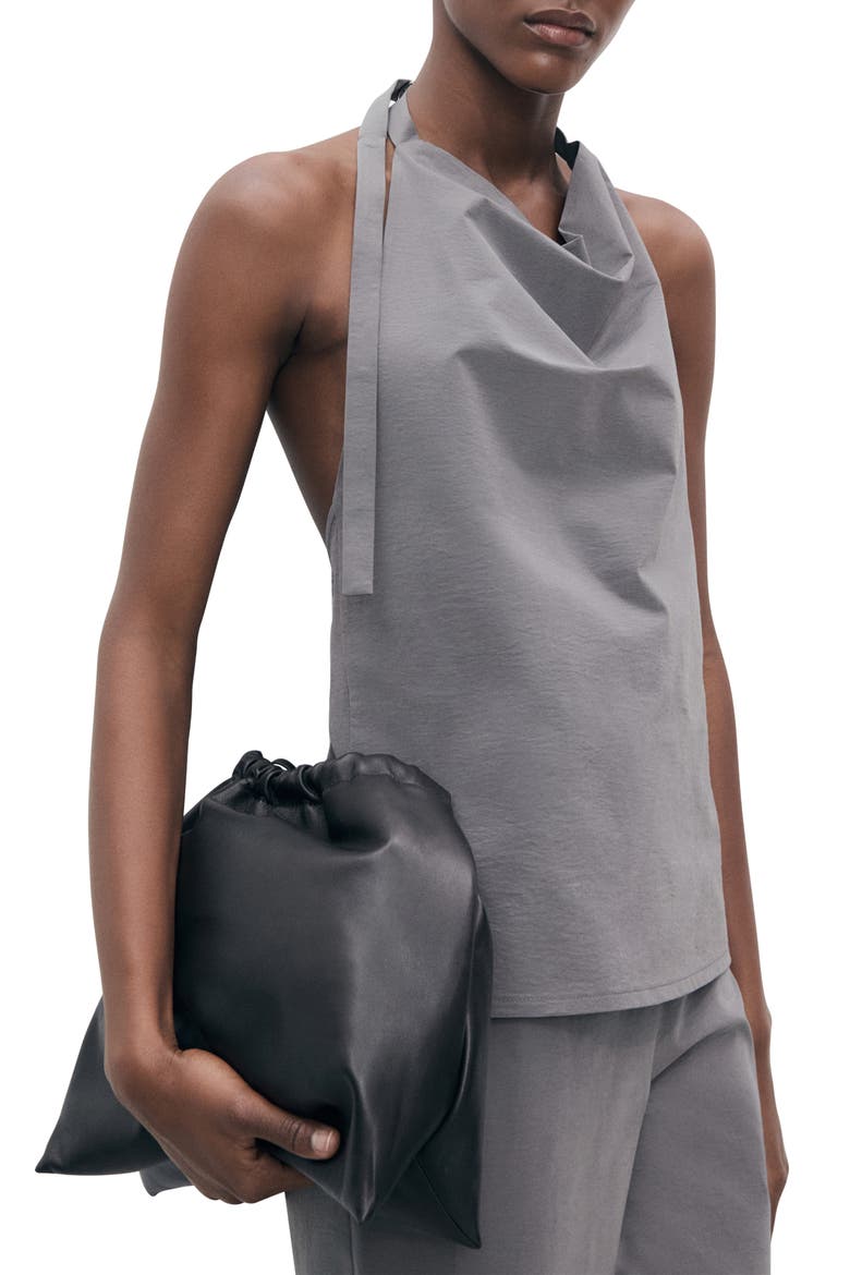 Drape Halter Top, Alternate, color, GREY