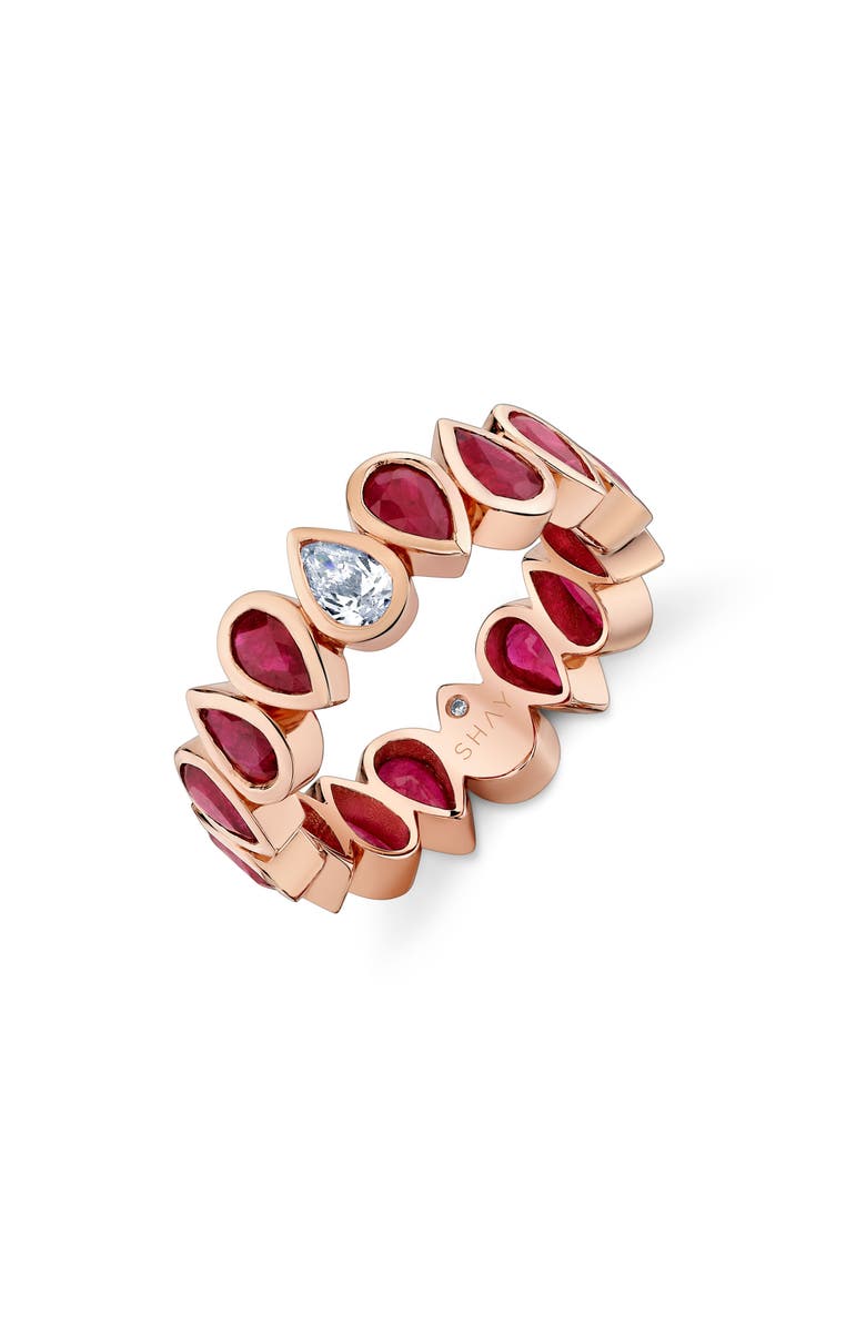SHAY 18K Gold Ruby & Diamond Ring, Main, color, Ruby/ Rose Gold