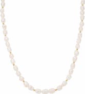 Bearfruit Jewelry 14k Gold Plated Eternal Spring Pearl Necklace Dainty Statement