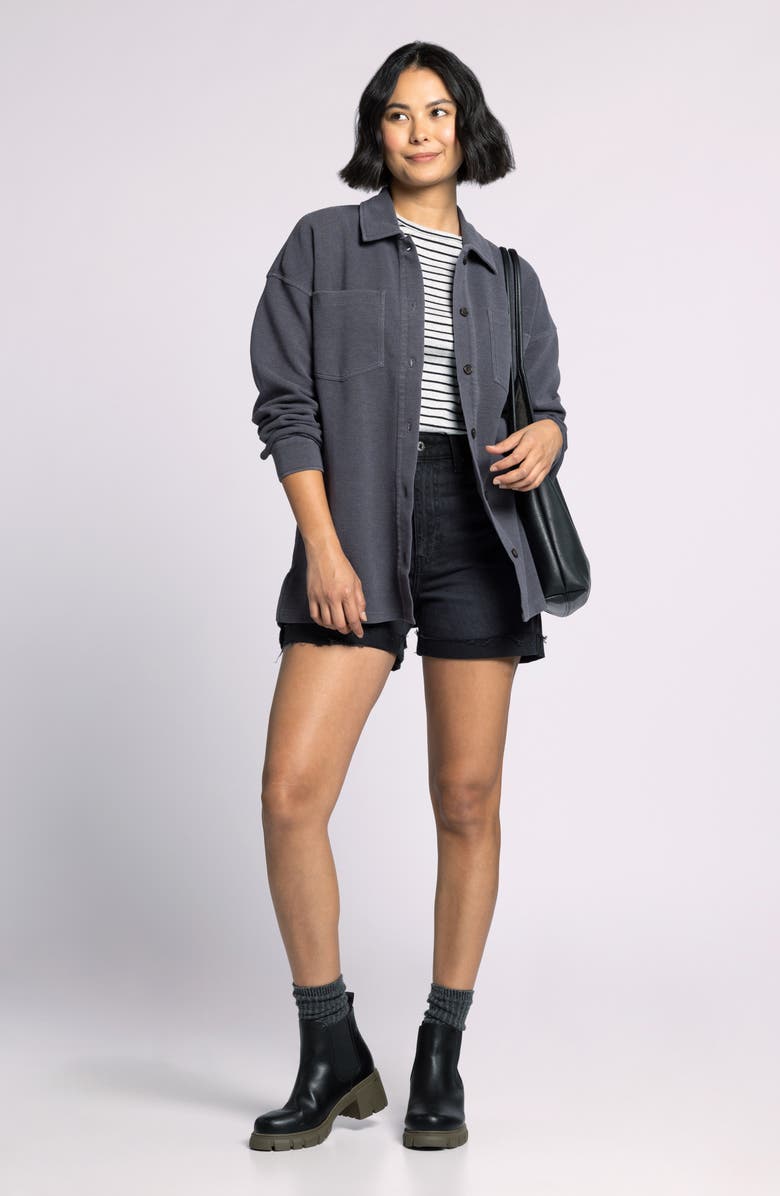Thread & Supply Brooke Oversize Cotton Blend Shirt Jacket, Alternate, color, Warm Charcoal