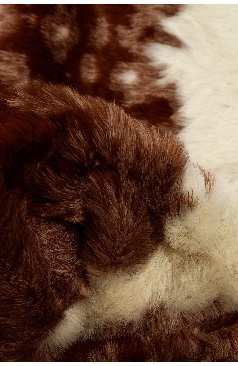 LUXE Faux Hide Fur Rug - Chocolate/White, Alternate, color, 