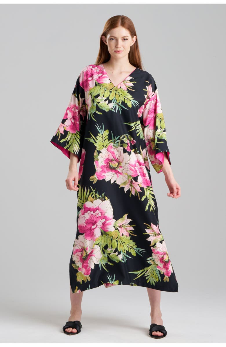 Natori SONOMI Caftan, Main, color, Black/Multi