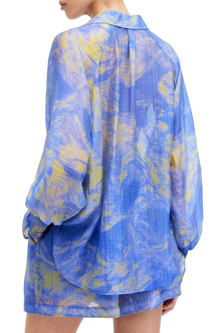 Isla Inspiral Button-Up Shirt, Alternate, color, ELECTRIC BLUE