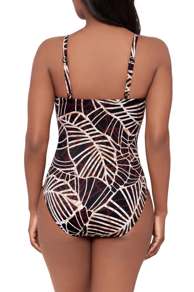 Lets Be Fronds Kara Underwire One-Piece Swimsuit, Alternate, color, BLACK/ MULTI