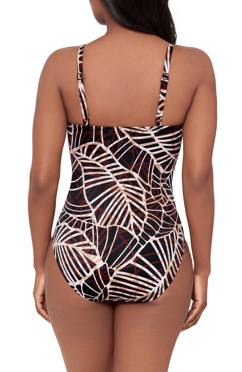 Miraclesuit<sup>®</sup> Lets Be Fronds Kara Underwire One-Piece Swimsuit, Alternate, color, Black/ Multi