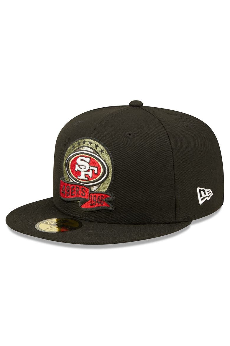 Men's New Era Black San Francisco 49ers 2022 Salute To Service 59FIFTY Fitted Hat, Alternate, color, Black