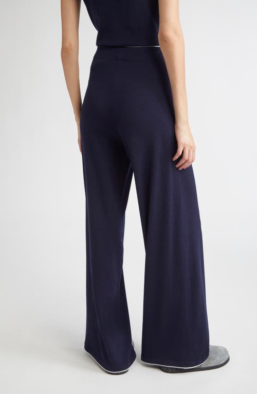 Eleventy Merino Wool Wide Leg Pants In Blue