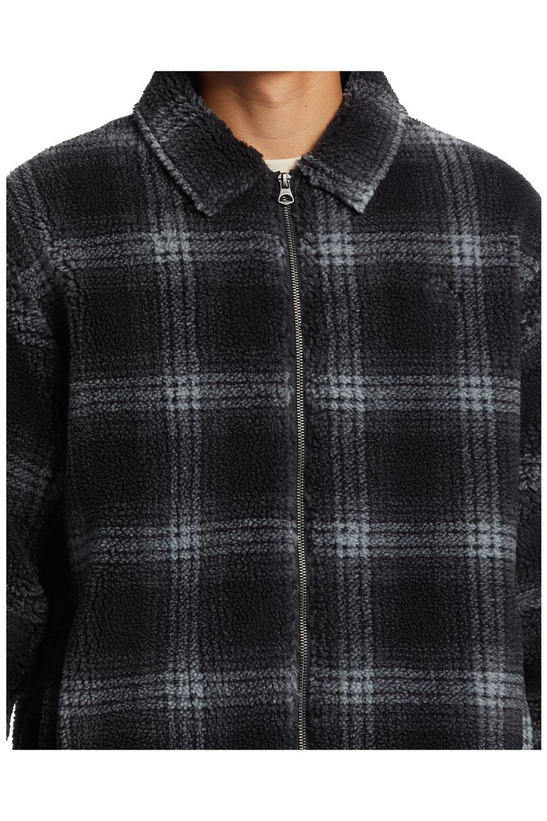 Deck Plaid Fleece Zip Jacket, Alternate, color, MERCURY SHERPA BLACK