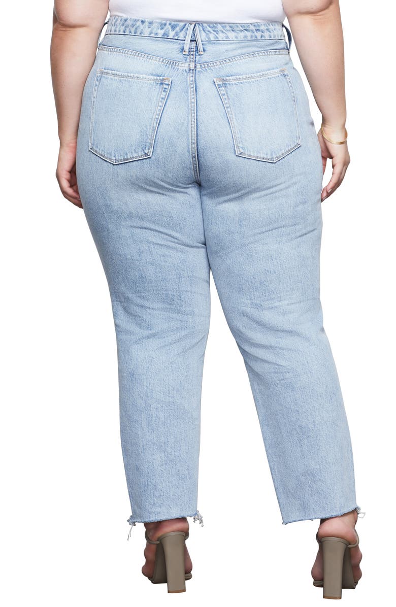 Good American Good Vintage Twisted Seam Straight Leg Jeans, Alternate, color, 