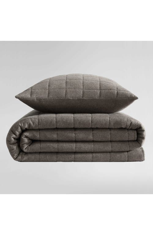 Calvin Klein Home Mélange Flannel Set Of 2 Pillow Shams In Brown
