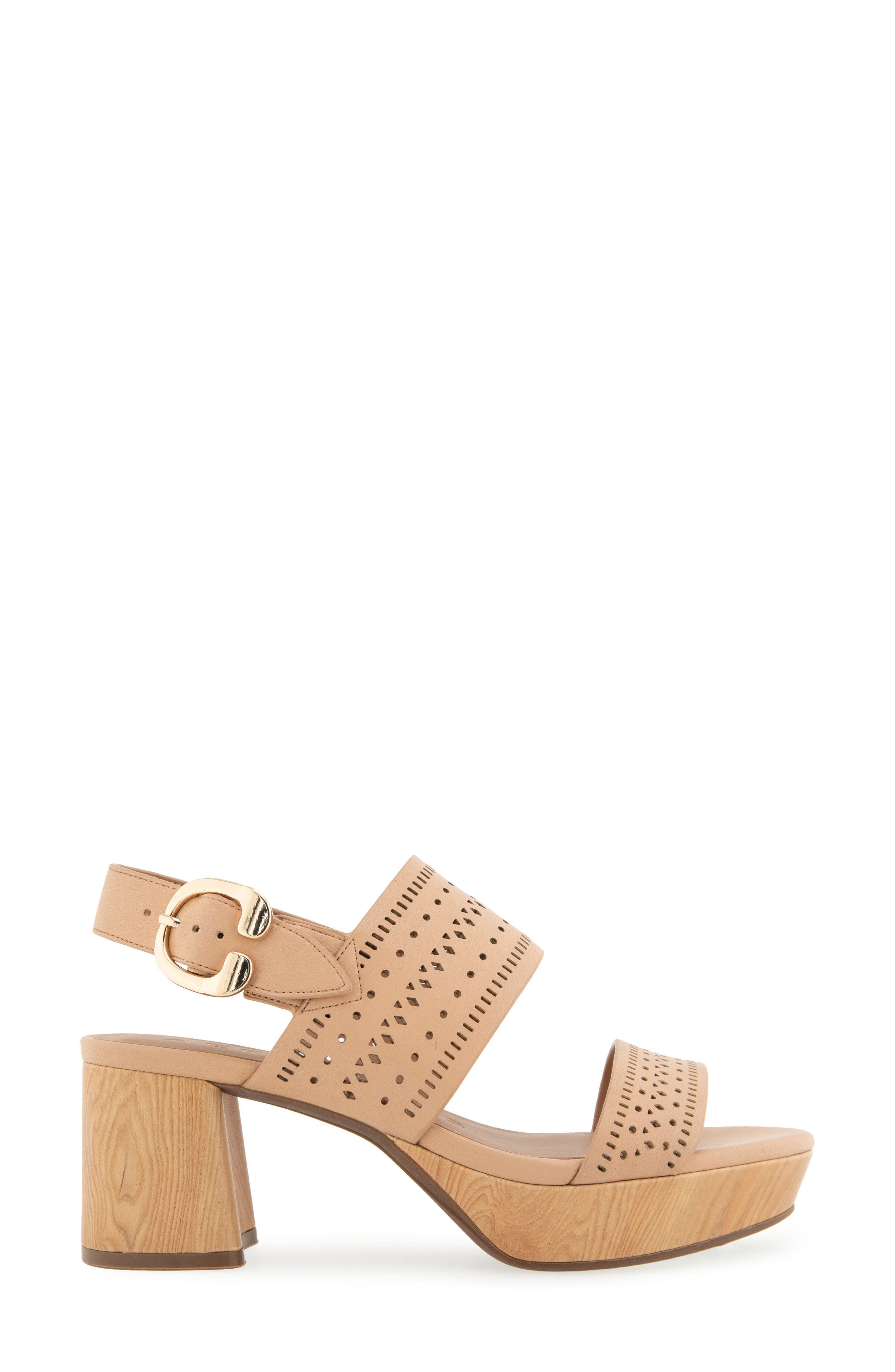 Camera Perforated Slingback Platform Sandal, Alternate, color, B79 BEIGE BISQUE PER