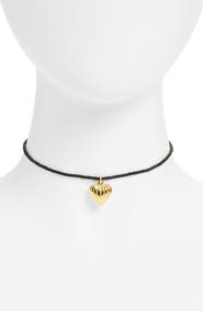 Madewell Heart Charm Beaded Necklace
