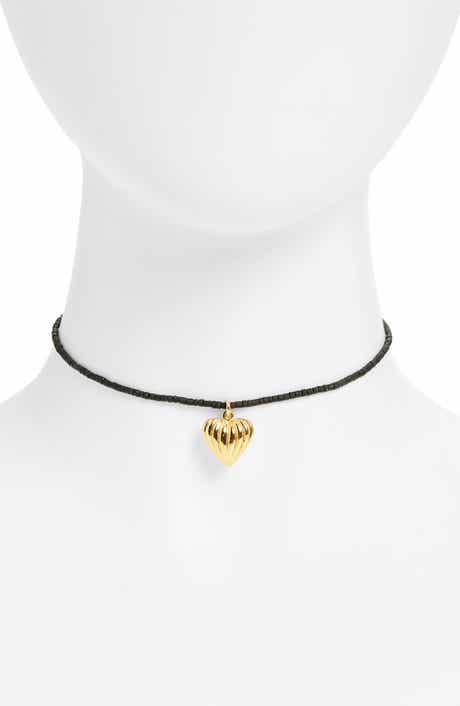 Madewell Heart Charm Beaded Necklace