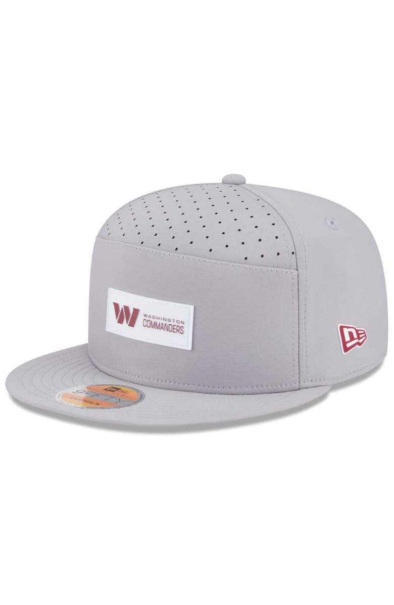 New Era Men's New Era Gray Washington Commanders 2025 Sideline  Split Panel 9FIFTY Snapback Hat, Main, color, 