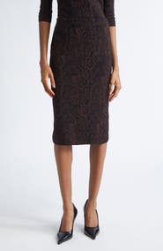 Stella McCartney Textured Snakeskin Jacquard Wool Blend Midi Skirt
