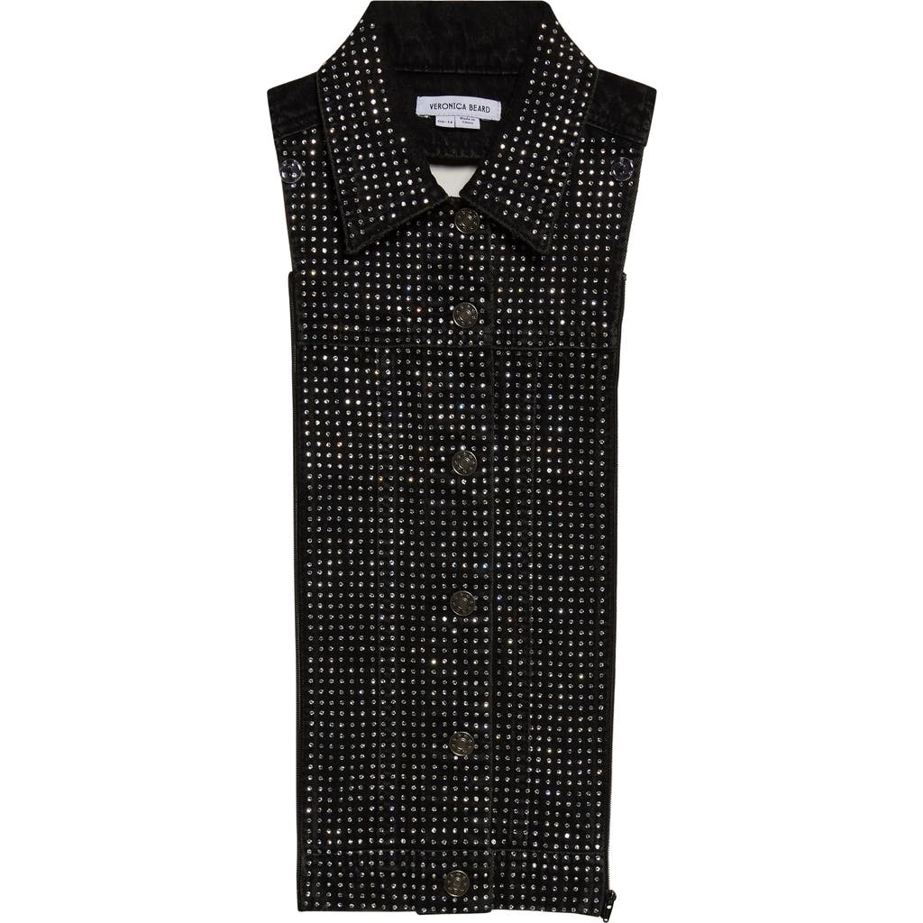 Veronica Beard Slate Rhinestone Dickey In Black