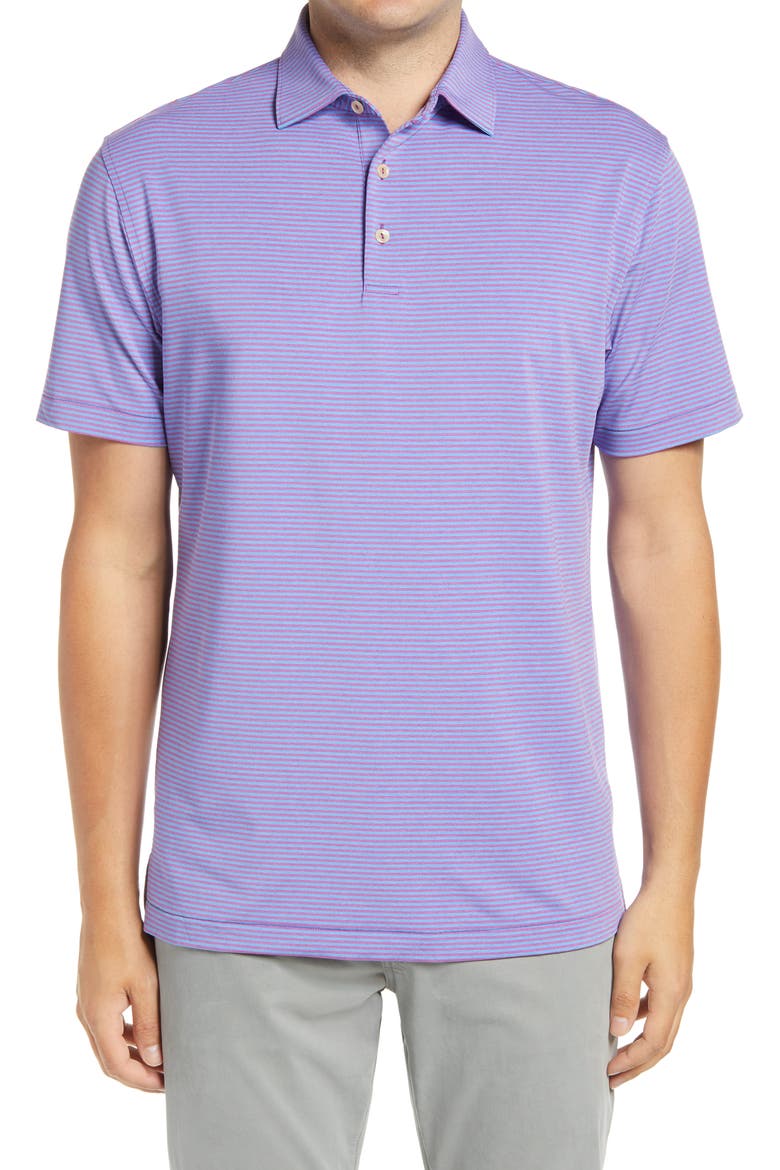 Hales Pinstripe Performance Polo, Main, color, DRAGON FRUIT
