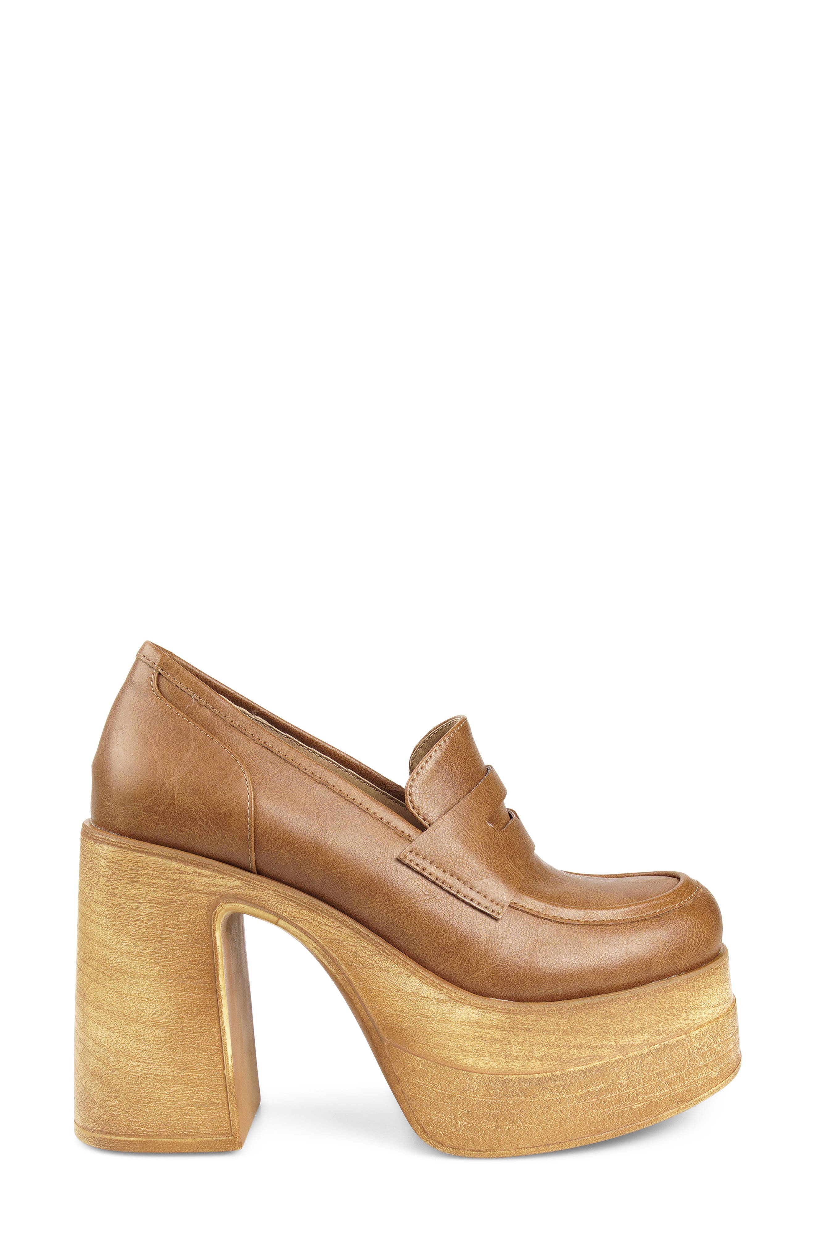 Candie's Ace Platform Pump, Alternate, color, Tan Faux