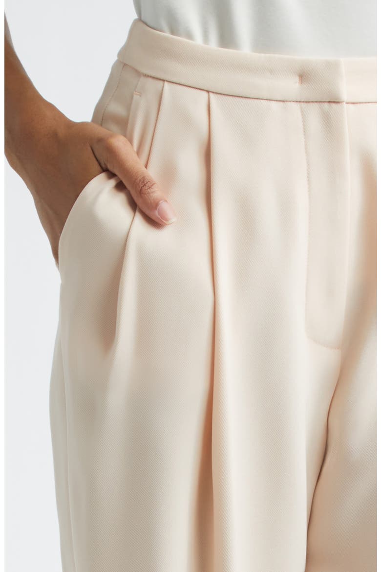Pleated Gabardine Wide Leg Pants, Alternate, color, LIGHT PINK