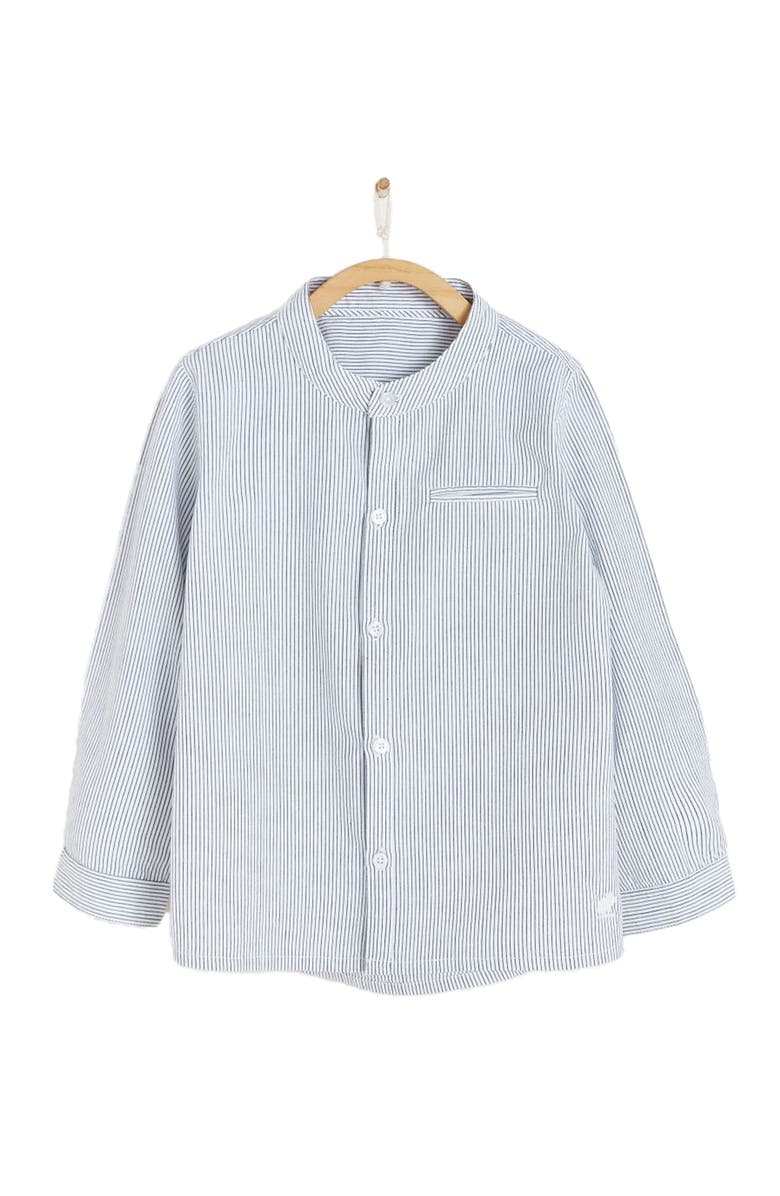 Babycottons Premium Cotton Ron Button-Front Striped Shirt For Infant, Main, color,