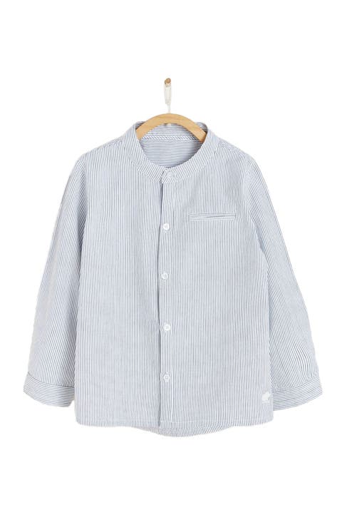 Premium Cotton Ron Button-Front Striped Shirt For Infant