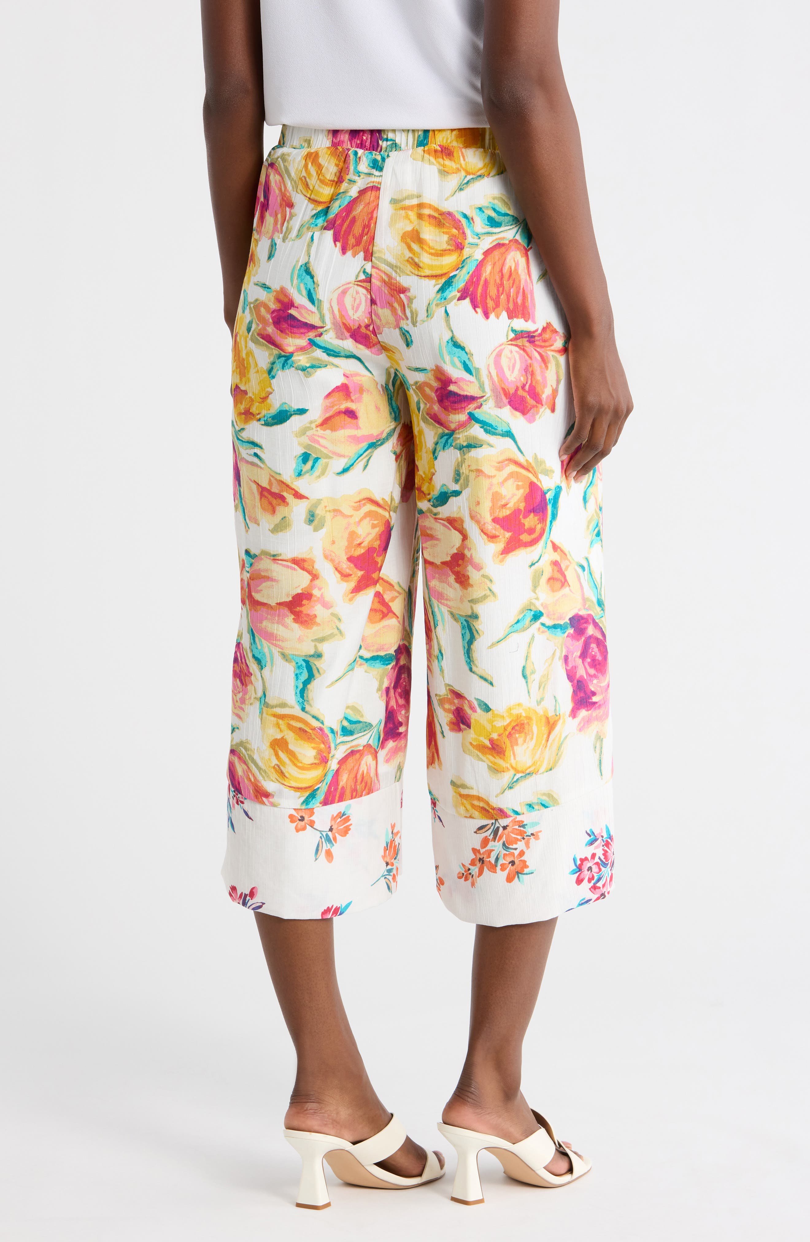 Floral Wide Leg Pull-On Pants - image 2