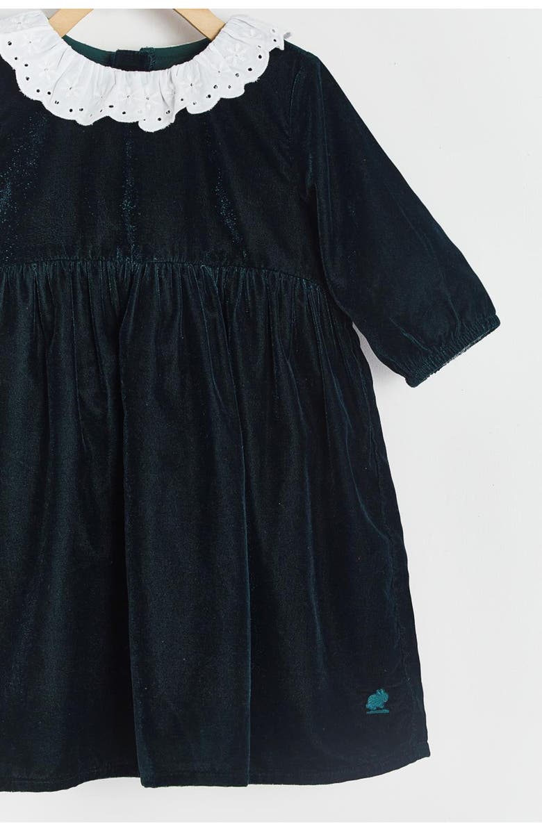 Babycottons Christmas Plush Collar Dress for Toddler, Alternate, color, Green