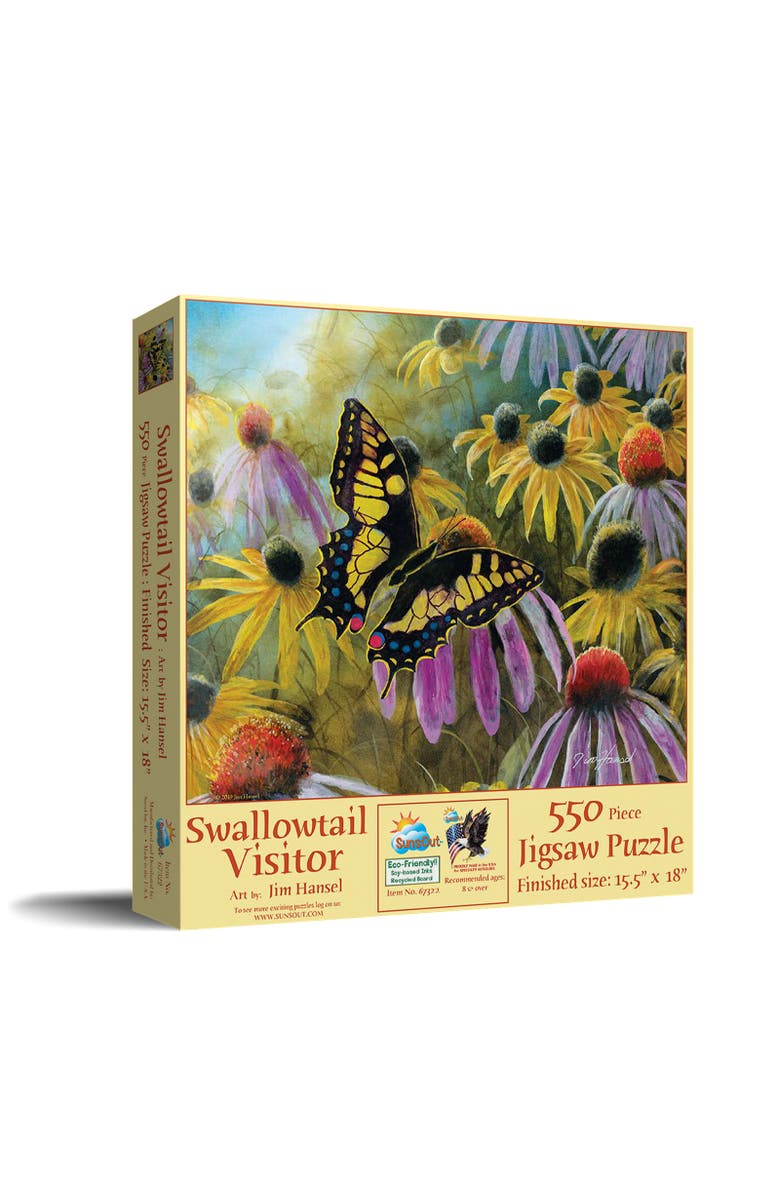 Sunsout Swallowtail Vistor 550 piece Jigsaw Puzzle for Adults, Main, color, Multicolor