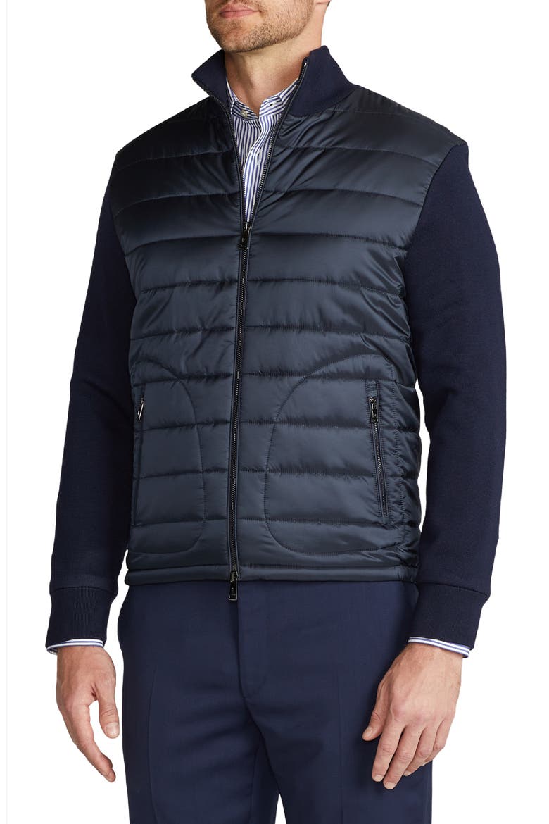 Quilted Nylon & Wool Knit Jacket, Alternate, color, CLASSIC CHAIRMAN NAVY