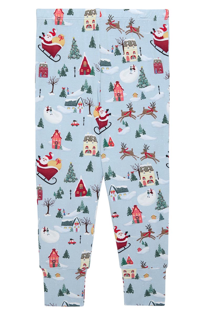 Posh Peanut Print Fitted Two-Piece Pajamas, Alternate, color, Blue