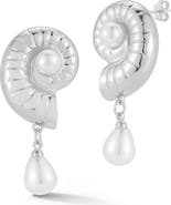 GLAZE JEWELRY Faux Pearl Shell Drop Earrings