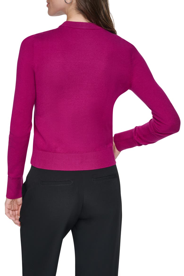 Mesh Window Crewneck Sweater, Alternate, color, RASPBERRY