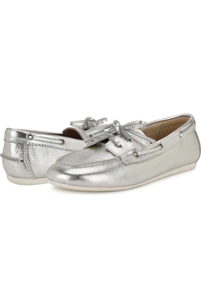 Nine West Yacht Boat Shoe, Alternate, color, Silver