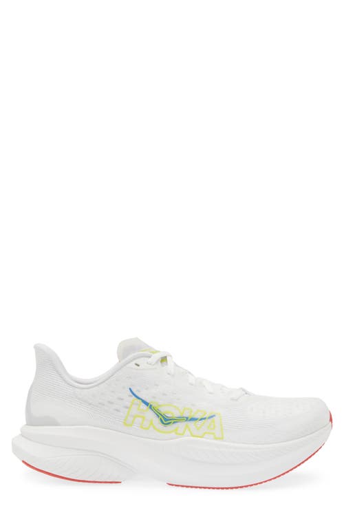 Hoka Mach 6 Running Shoe In White/nimbus Cloud