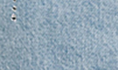 Bella Dahl Crystal Accent Denim Snap-up Shirt In Blue