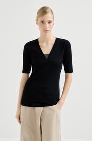 Brunello Cucinelli Ribbed jersey T-shirt