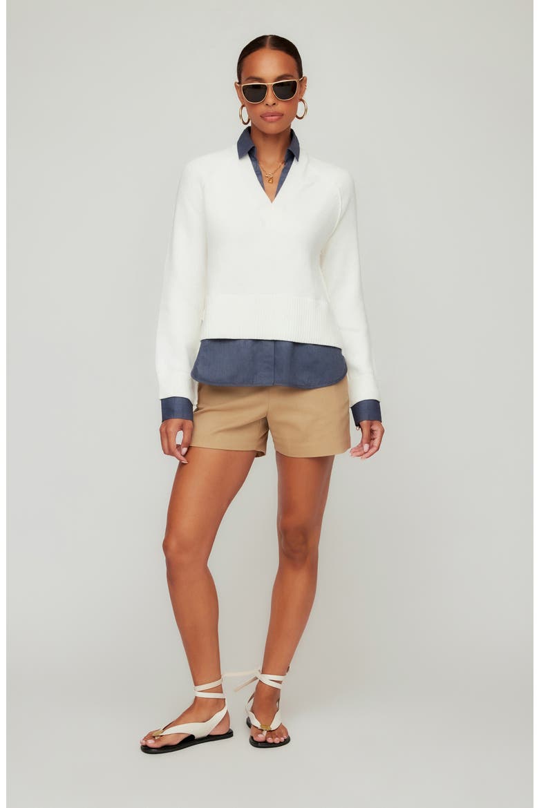 Carrie Mixed Media Sweater, Alternate, color, OFF WHITE