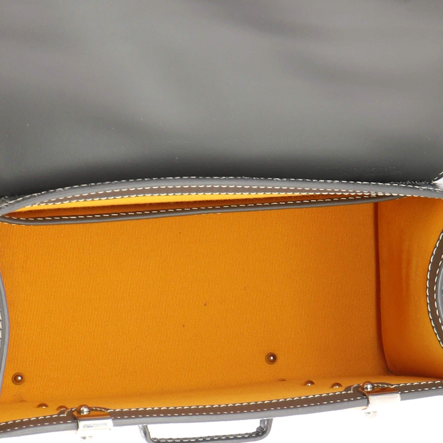 Structured Saigon Top Handle Bag Coated Canvas with Leather Mini, Alternate, color, Grey