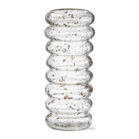 Bubble Pebble Tall Glass Vase Decorative Bouquet Holder Clear