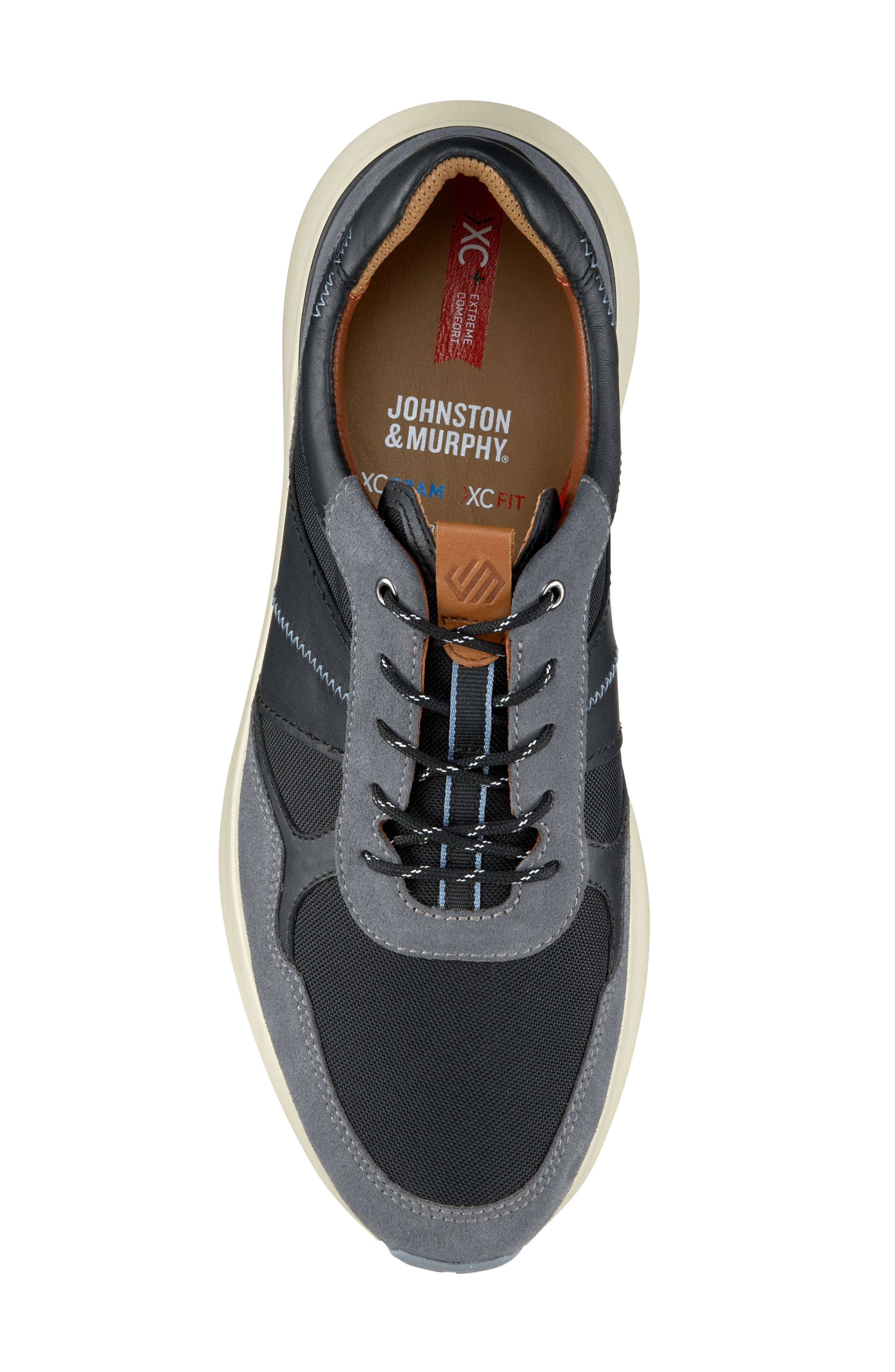 Johnston 
Murphy Declan Waterproof Sneaker, Alternate, color, Gray Waterproof Suede/ Bl Wp