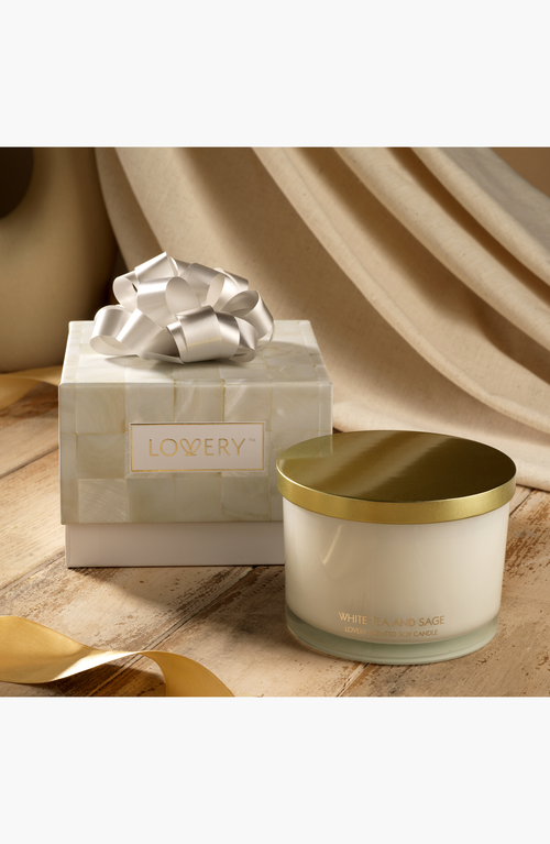 Lovery Deluxe White Tea & Sage Candle Gift Set In Multi