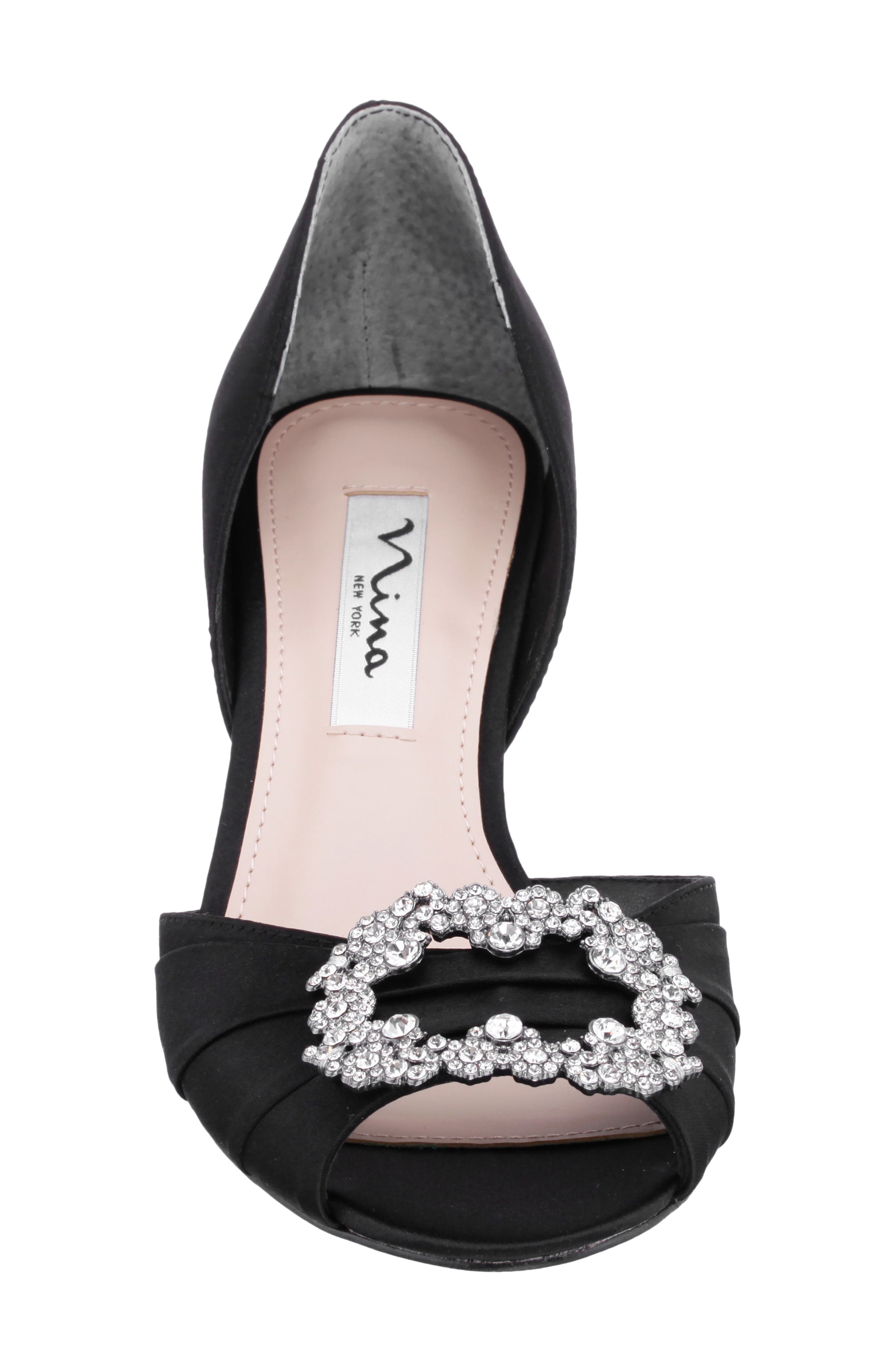 Nina Corrine Crystal Peep Toe Pump, Alternate, color, 