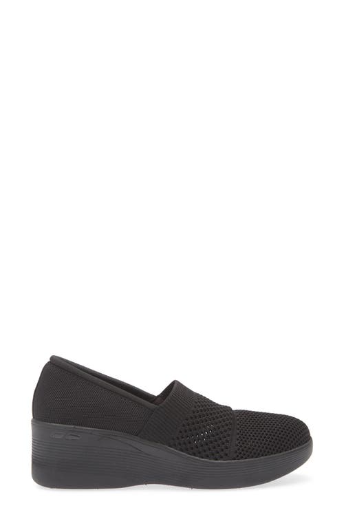 Skechers Pier Lite Wedge Slip-on Sneaker In Black