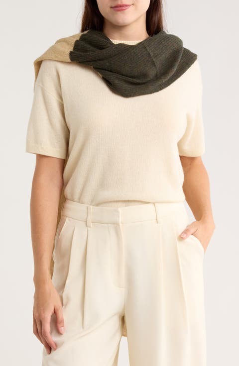 Cowl Neck Wool Blend Scarf