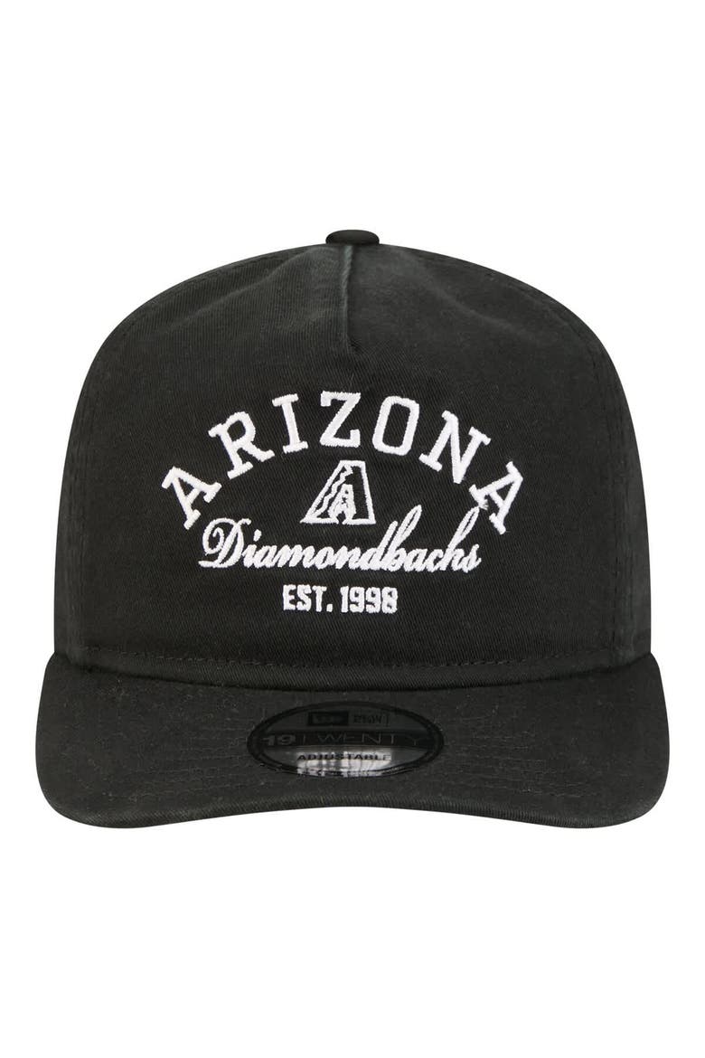 Men's New Era Black Arizona Diamondbacks Stacked 19TWENTY Adjustable Hat, Alternate, color, Black