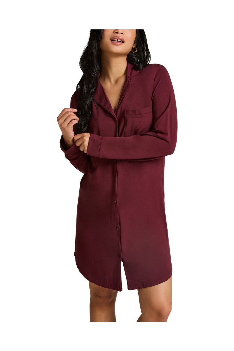 Essential Jersey Shirtdress, Main, color, Windsor Wine
