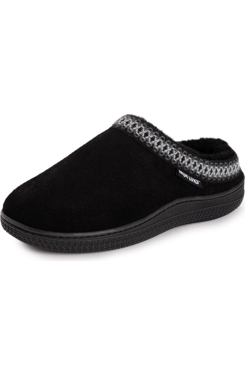 MUK LUKS Jordi Genuine Suede Clog Slipper, Main, color, Black