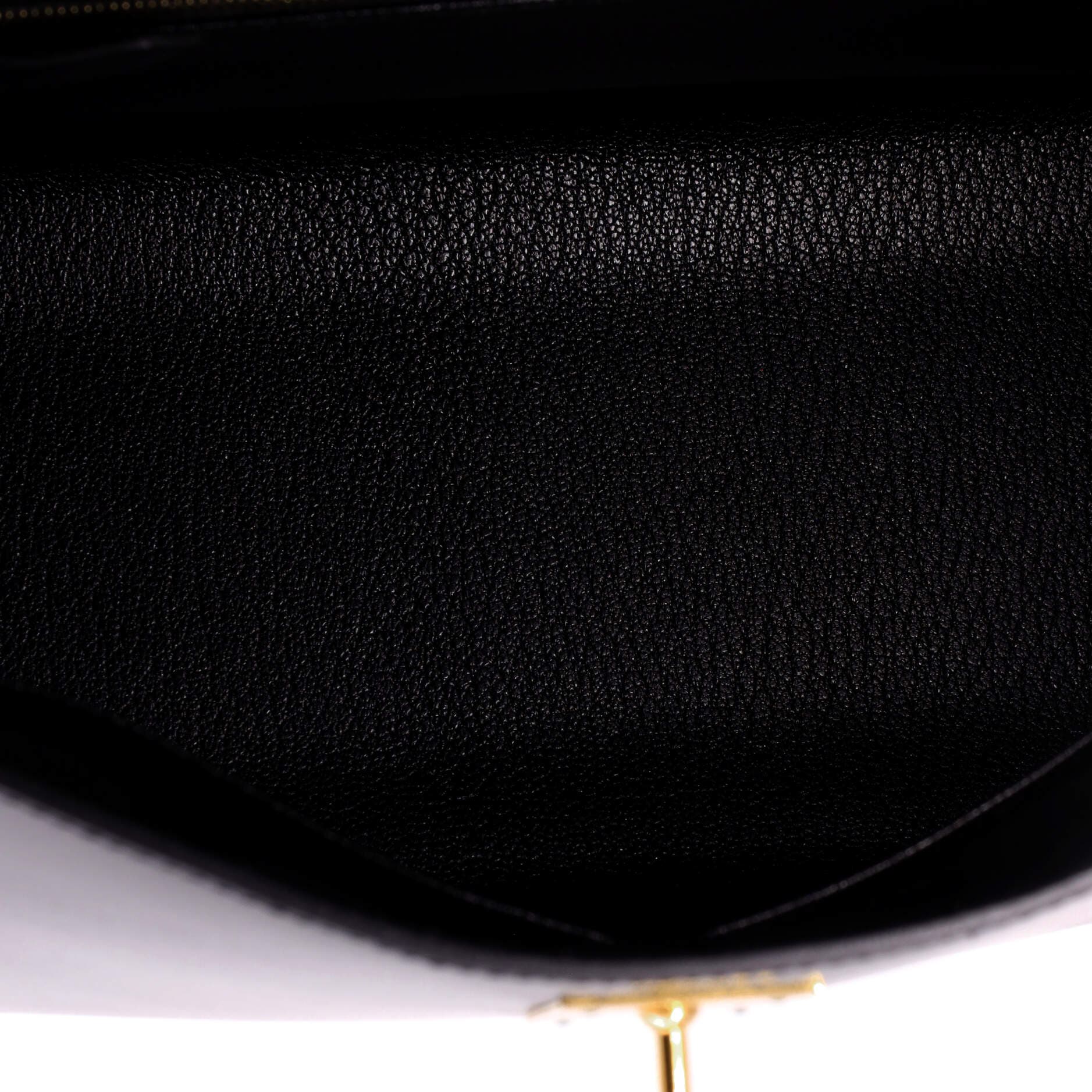 Pre-Owned Hermes Kelly Handbag Black Box Calf with Gold Hardware 32, Alternate, color, Noir