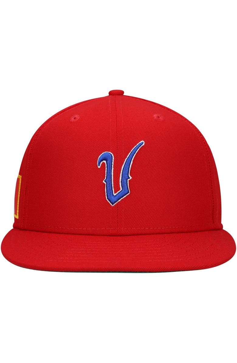 RINGS & CRWNS Men's Rings & Crwns Red Azules de Veracruz Team Fitted Hat, Alternate, color,